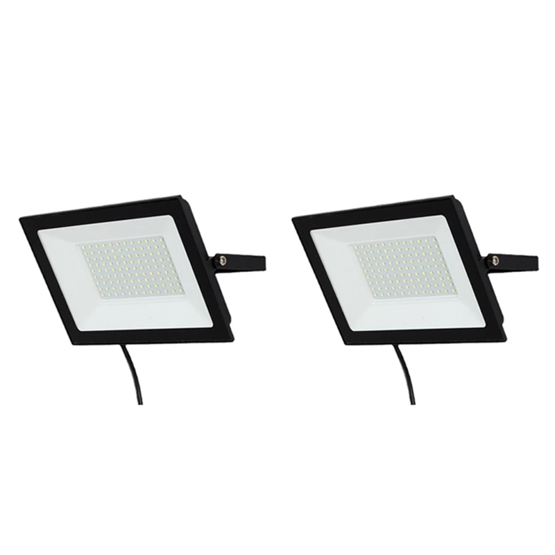 

Штепсельная Вилка стандарта США, 2 шт. прожекторных ламп для наружной работы, искусственная мощность 100 Вт, внешние прожекторы, 6500K