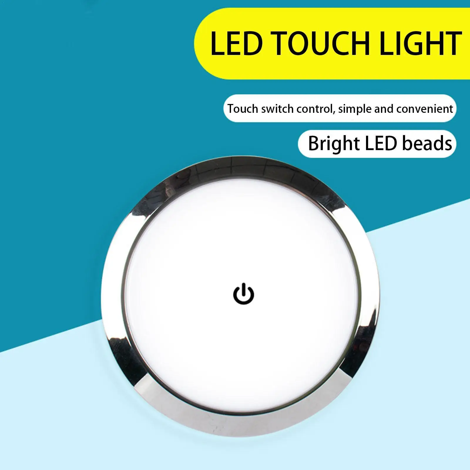 RV 실내 천장 LED 조명, 조광기 스위치 포함, 5W 자동차 인테리어 LED 라운드 라이트, RV 실내 지붕 램프, 캠퍼 ..