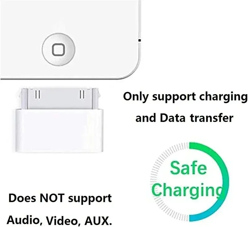 30핀 어댑터 8핀 남성용 조명-30핀 여성용 충전 동기화 컨버터 (아이폰 4, 4S, 아이패드 2, 3, 아이팟 터치용 충전기 액세서리)