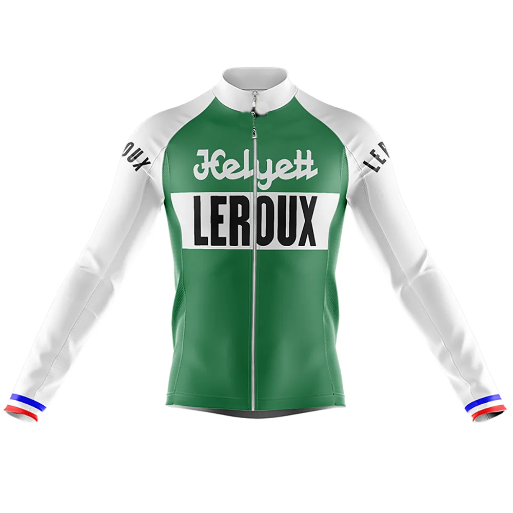 

Spring Summer Only Cycling Jerseys HELYETT LEROUX TEAM RETRO CLASSIC Long Sleeve Men Bike Wear Cycling Clothing