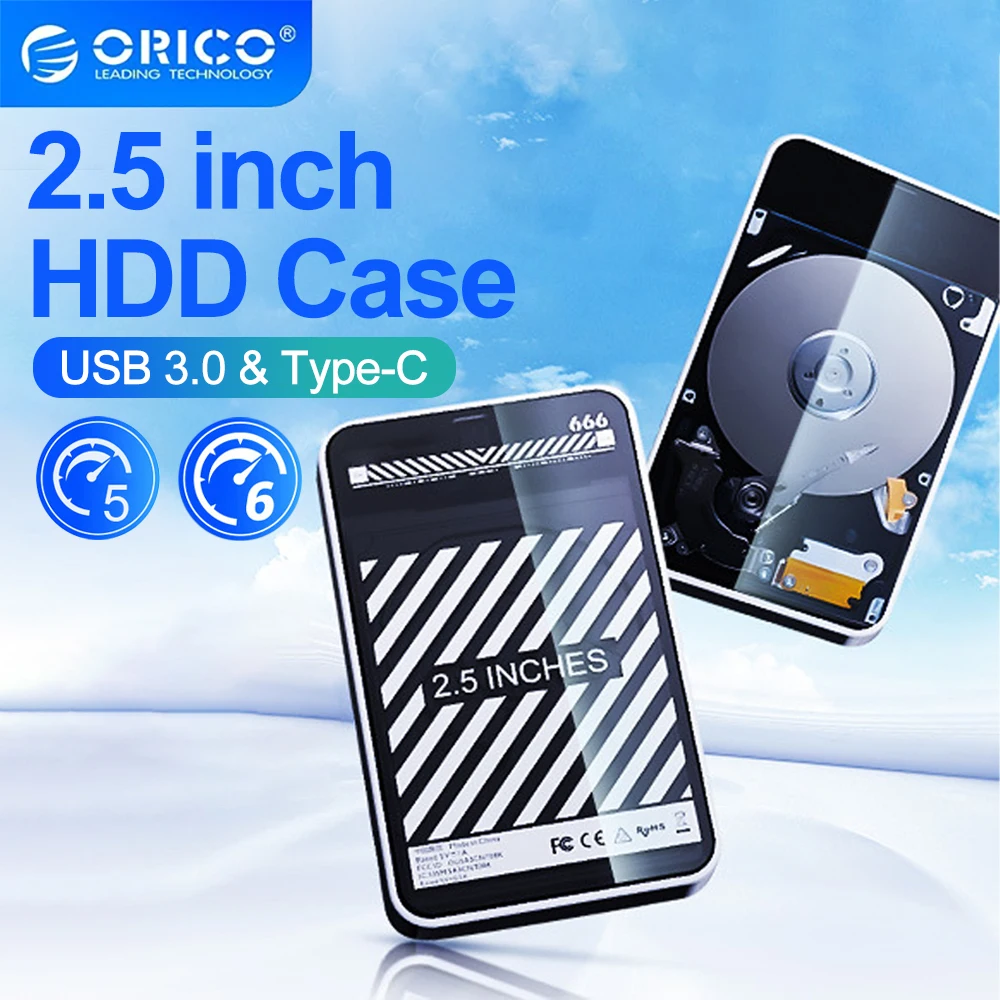 

ORICO HDD Case 2.5 SATA to USB 3.0 Adapter Hard Drive Enclosure for SSD Disk HDD Box Type C 3.1 Case HD External HDD Enclosure