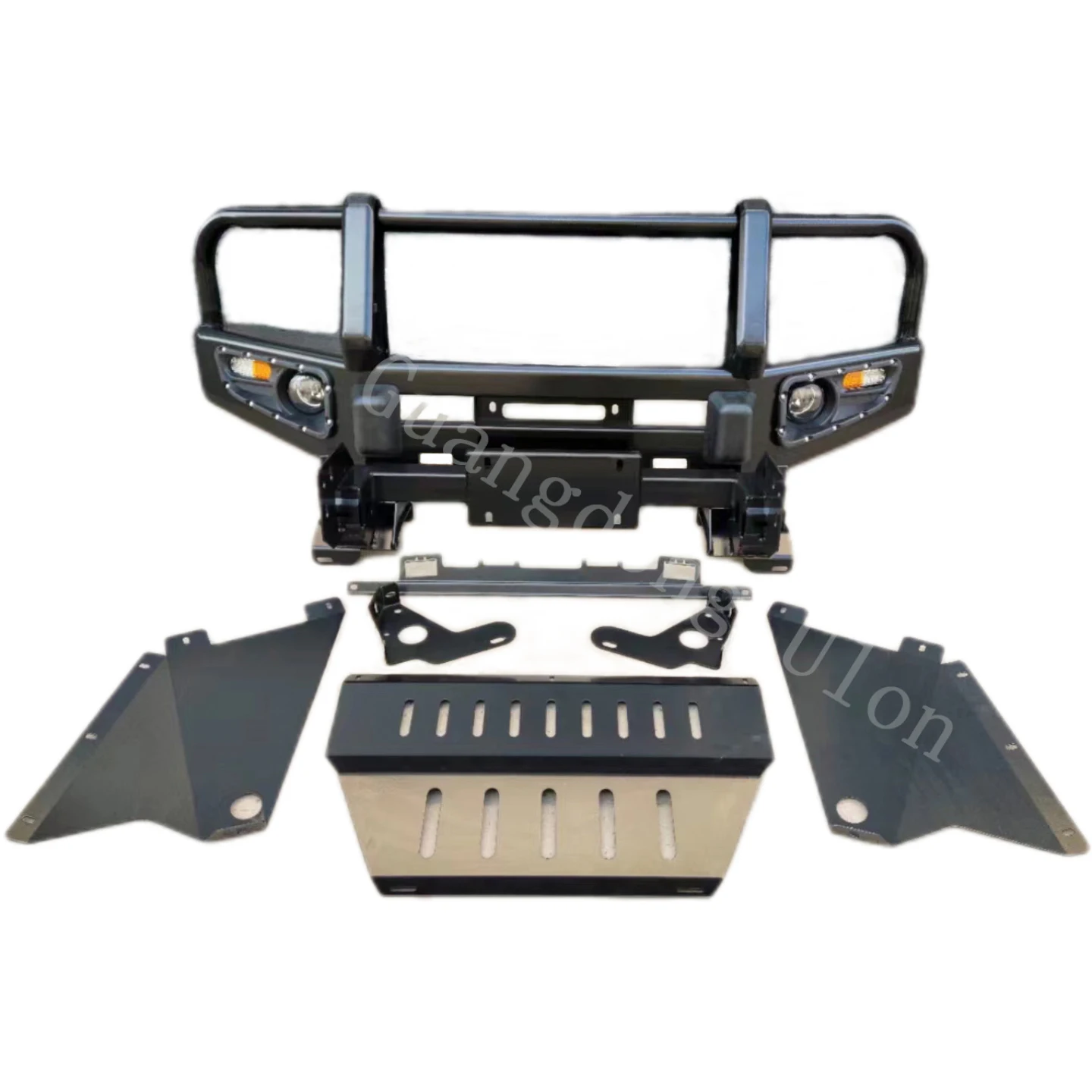 

Factory Price Pickup Truck Front Bumper with LED Compatible with 2012-2015 Toyota Hilux 4x4 Accessories Steel, Black