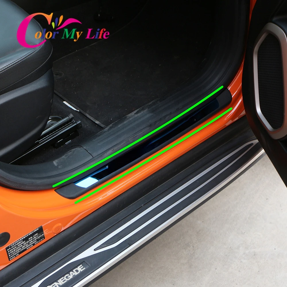 Color My Life 4pcs/set Stainless Steel Door Sill Plate For Jeep