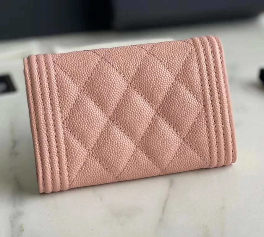 

AAAAA Quality Woman Coin purse CF Classic Flip Genuine Leather Grid Pattern Caviar Wallet Luxury Designer Cowhide Credit Short