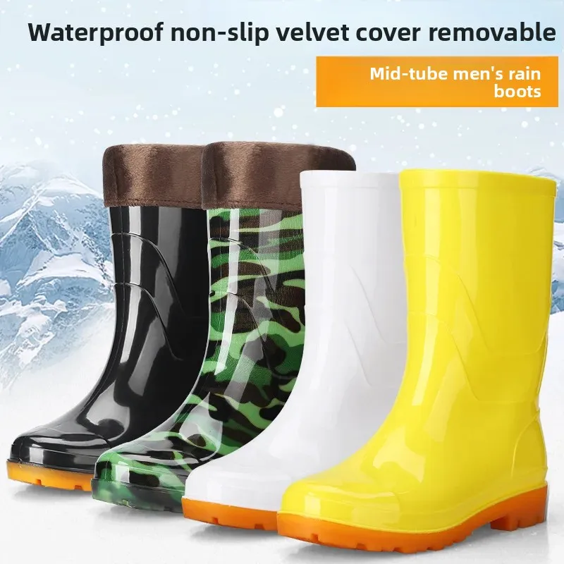 Bottes pêche mi-mollet unisextes anti-dérapantes - Chaussures sécurité chantier PVC bas talon fabricant