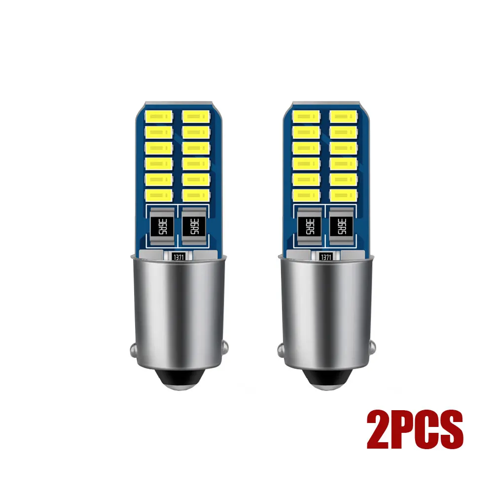 2pcs Canbus BA9S LED H6W T4W Car Light Bulb T2W T3W H5W Car Reverse Lights Parking License Plate Light Auto 12V White