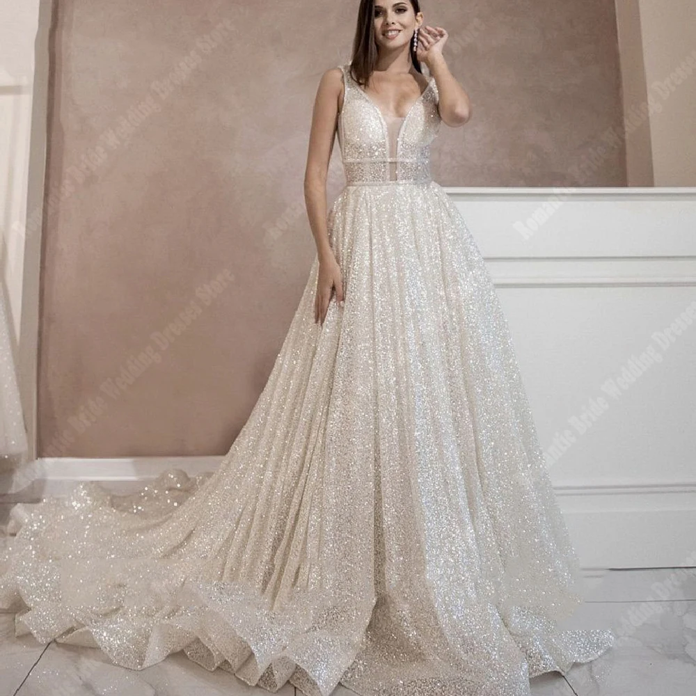 

Женское свадебное платье It's yiiya, белое платье с глубоким V-образным вырезом, открытой спиной и блестками без рукавов на лето