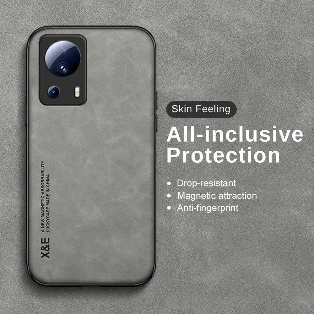 

Новый Стильный автомобильный Магнитный чехол из овечьей кожи для Xiaomi Mi 13 Lite 5G Xaomi Mi13 Light 13 Lite, мягкая рамка, противоударный чехол