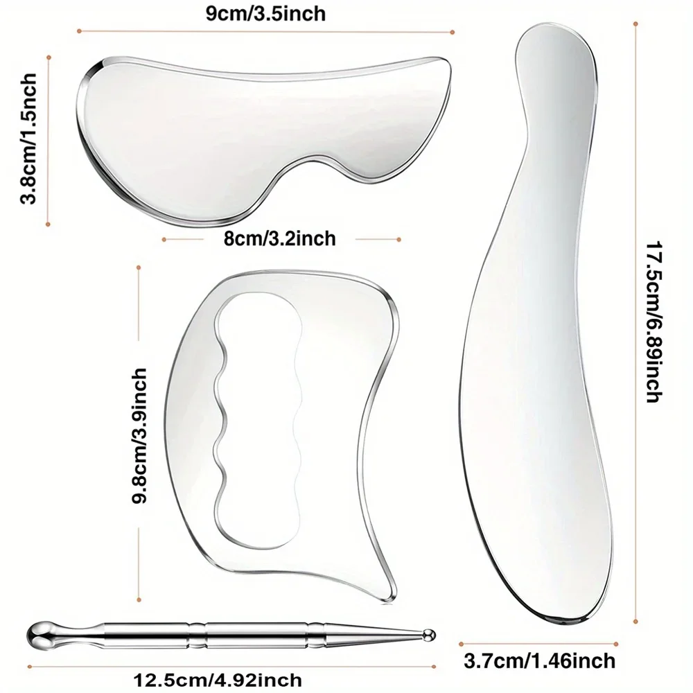 Stainless Steel Gua Sha Massager For Face Body Muscle Scraping Tool Body Deep Tissue Fascia Face Relaxation Massage Body Shaping