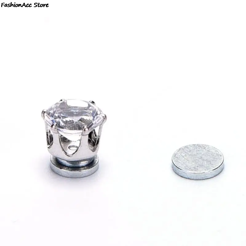 Pendientes con imán magnético para mujer y hombre, aretes de piedra de  cristal, sin Clip, color negro claro, 1 par - AliExpress