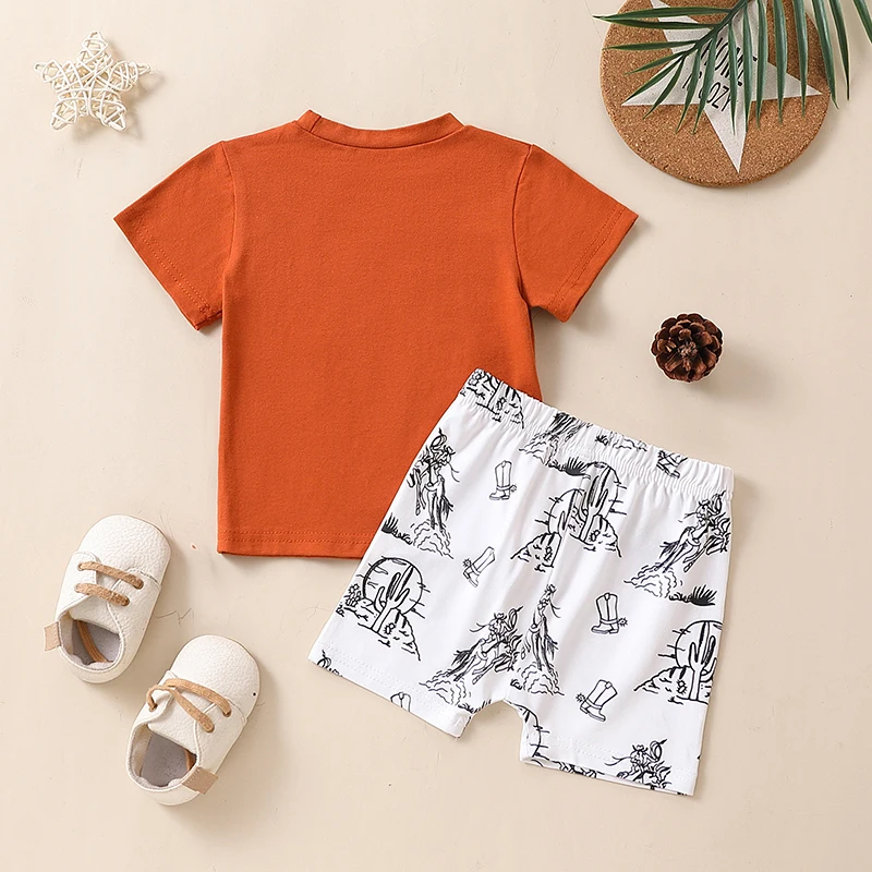 

Toddler Boy Summer Outfits Short Sleeve Tops Shirts Shorts Set Infant Baby Casual Clothes Sets