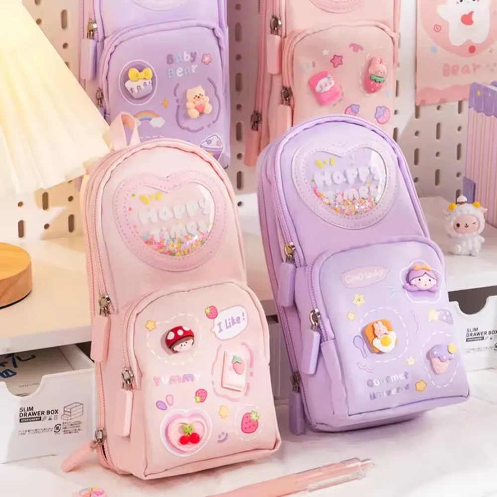 High Appearance Level Large-capacity Schoolbag And Pen Case Primary School Stationery Bag And Box Multi-functional Pen Case
