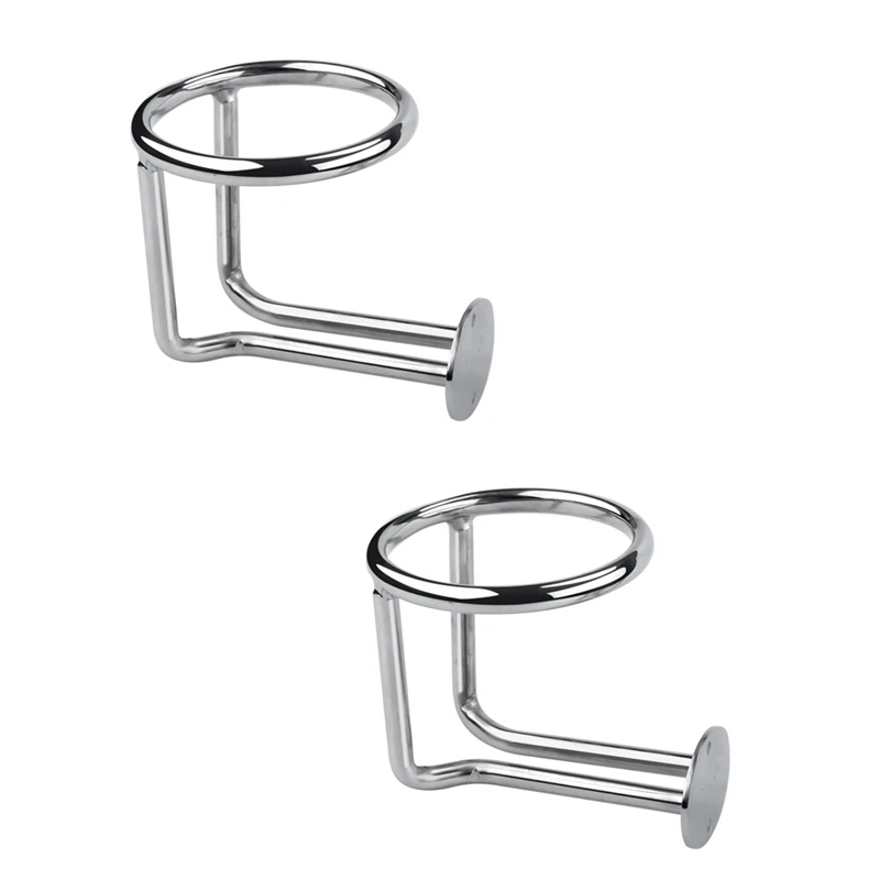 

2X Boat Ring Cup Holder Stainless Steel Ringlike Drink Holder For Marine Yacht