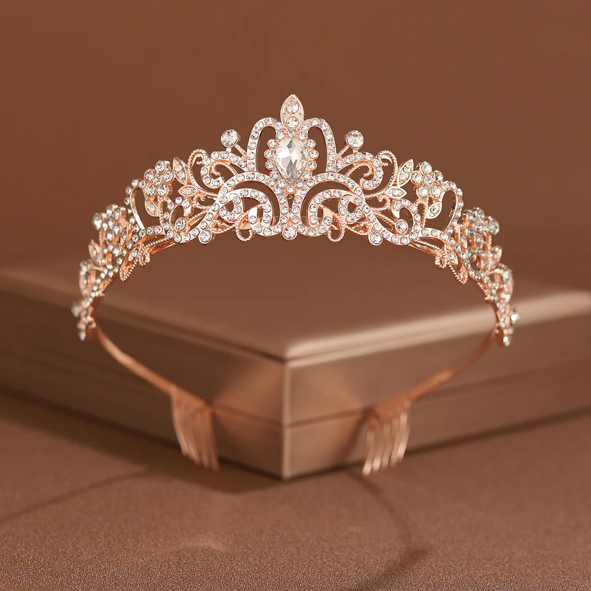 Bridal Headwear Silver-Colour Women's Classic Wedding Crown With Comb Girl Birthday Tiaras gift