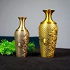 1PC Large Brass Plant Flower Vases with Ornate Dragon and Phoenixes Engravings Vases for Home Living Room or Office Decoration 3