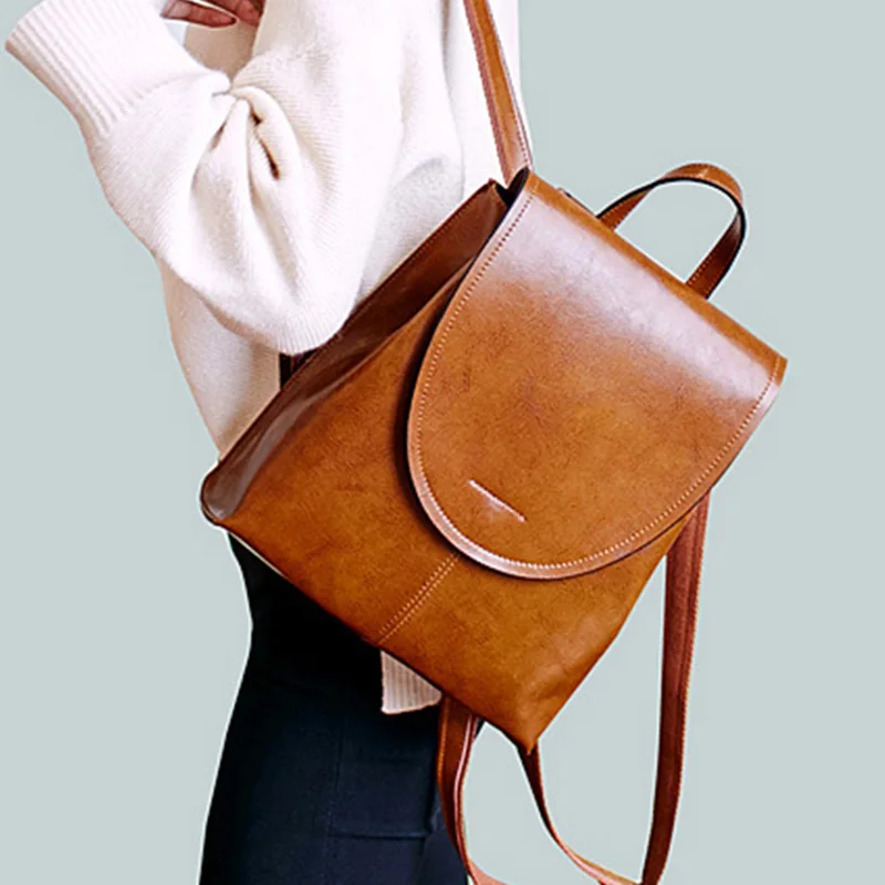 Frauen Rucksack Kreuz Körper Schulter Messenger Taschen Rucksack Aus Echtem Leder Mode Dame Laptop Buch Tasche Daypack Weibliche Rucksäcke