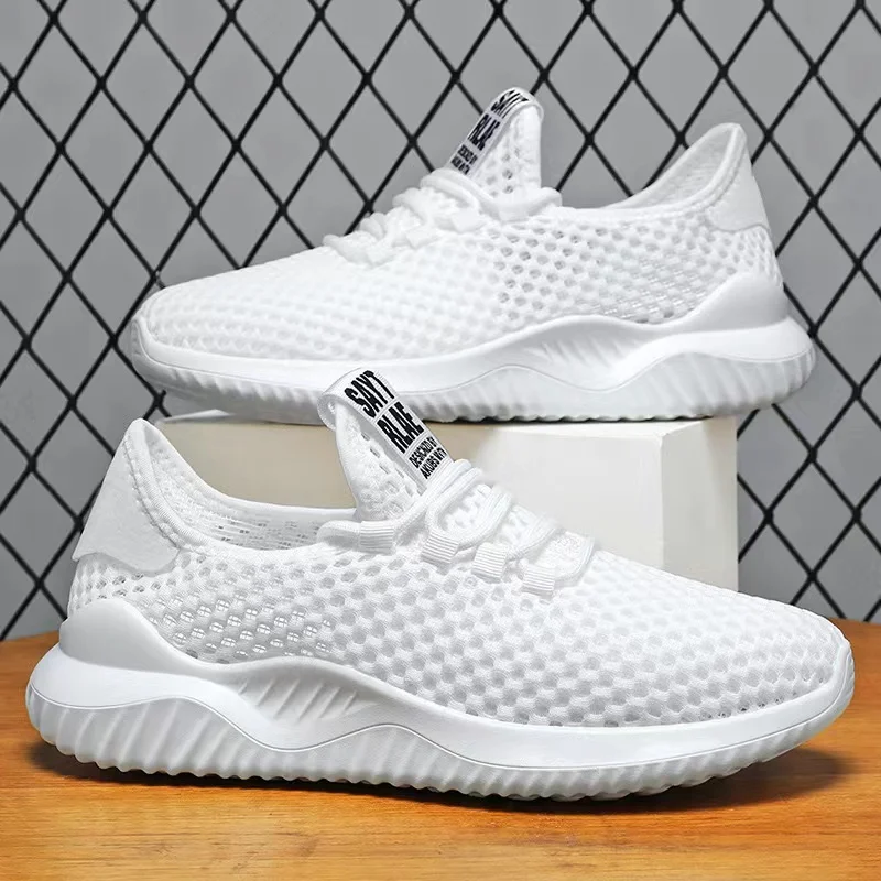 Men Tennis Shoes Breathable Top Mesh Male Sport Shoes Slip-on Boys Fashion Footwear Sneakers Outdoor Flats Tenis Hombre