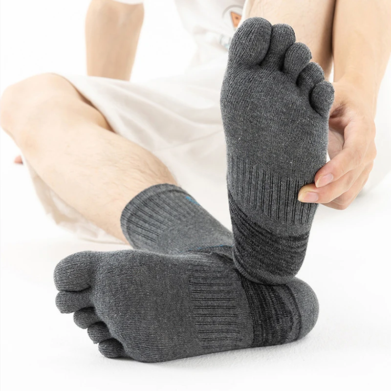 Lot De 3 Paires Chaussettes 5 Doigts Homme - Rayées Respirantes - Taille Unique 38-45