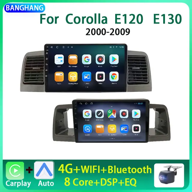 2din Android Car Radio for Toyota Corolla E120 E130 2000-2009 Multimedia Video Player Navigation GPS stereo Carplay Head Unit 4G
