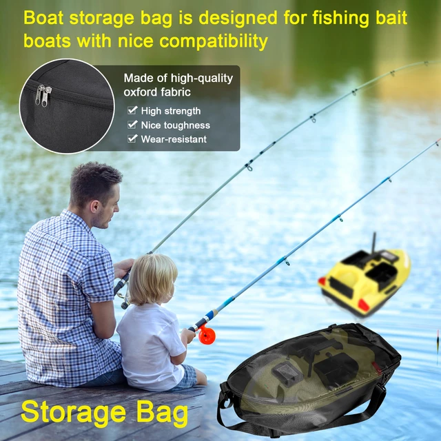 Carry Bag for Fishing Bait Boat Wear Resistant Oxford Fabric Storage Bag  Handbag with Side Pouch Zipper Fishing Accessories - AliExpress