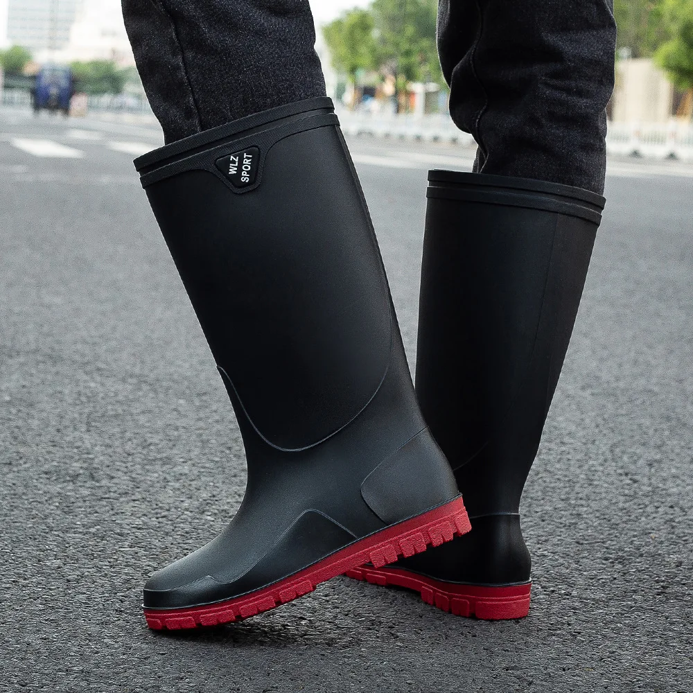Fashion Women's Large Size Short Tube Medium Tube High Tube Waterproof Rain Boots Outdoor Work Rubber Boots Platform Boots
