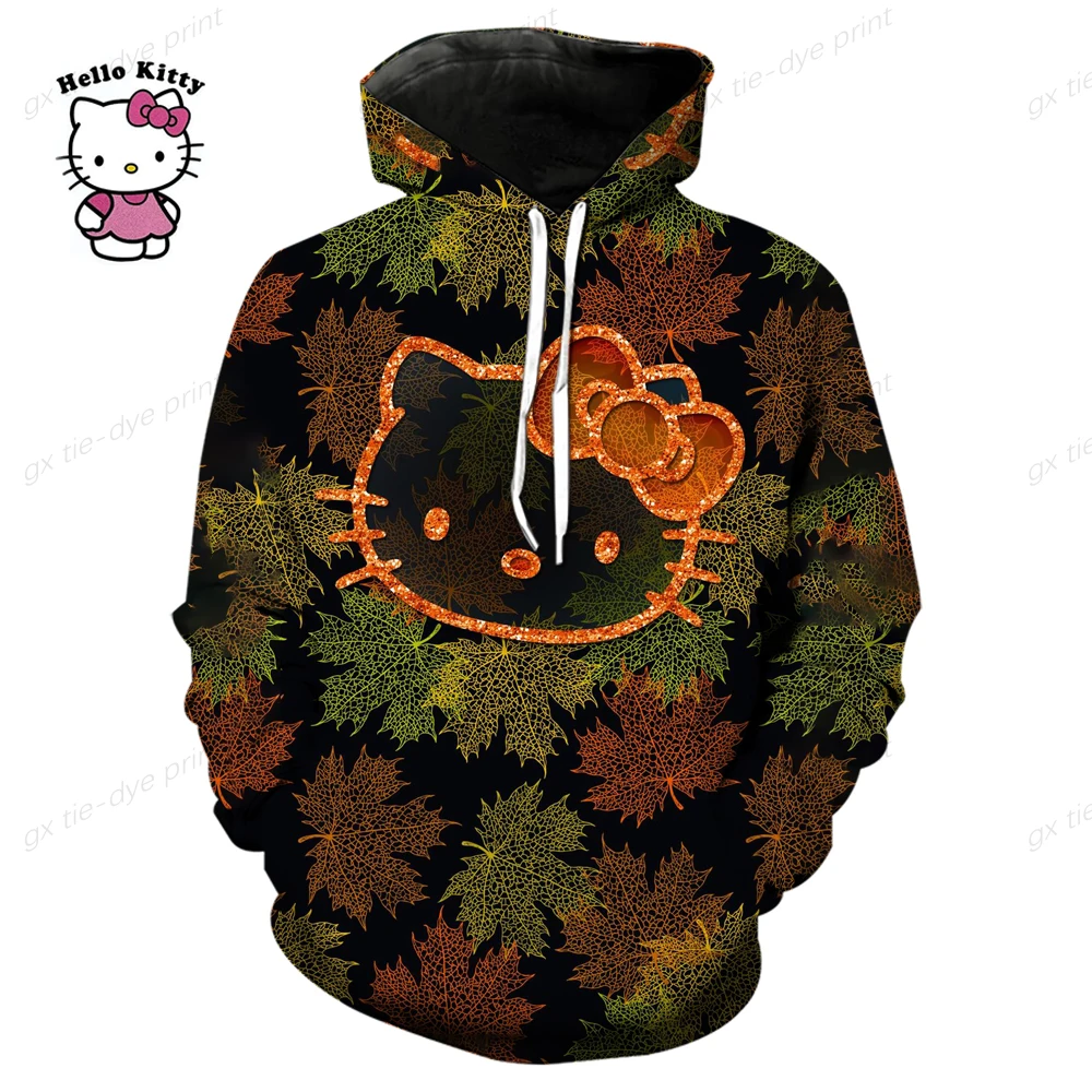 

Cartoon Hoodie Kawaii Hello Kitty Printed Sweatshirt Women's Hooded Autumn Comfortable Clothes Korean Fashion Women's Hoodie