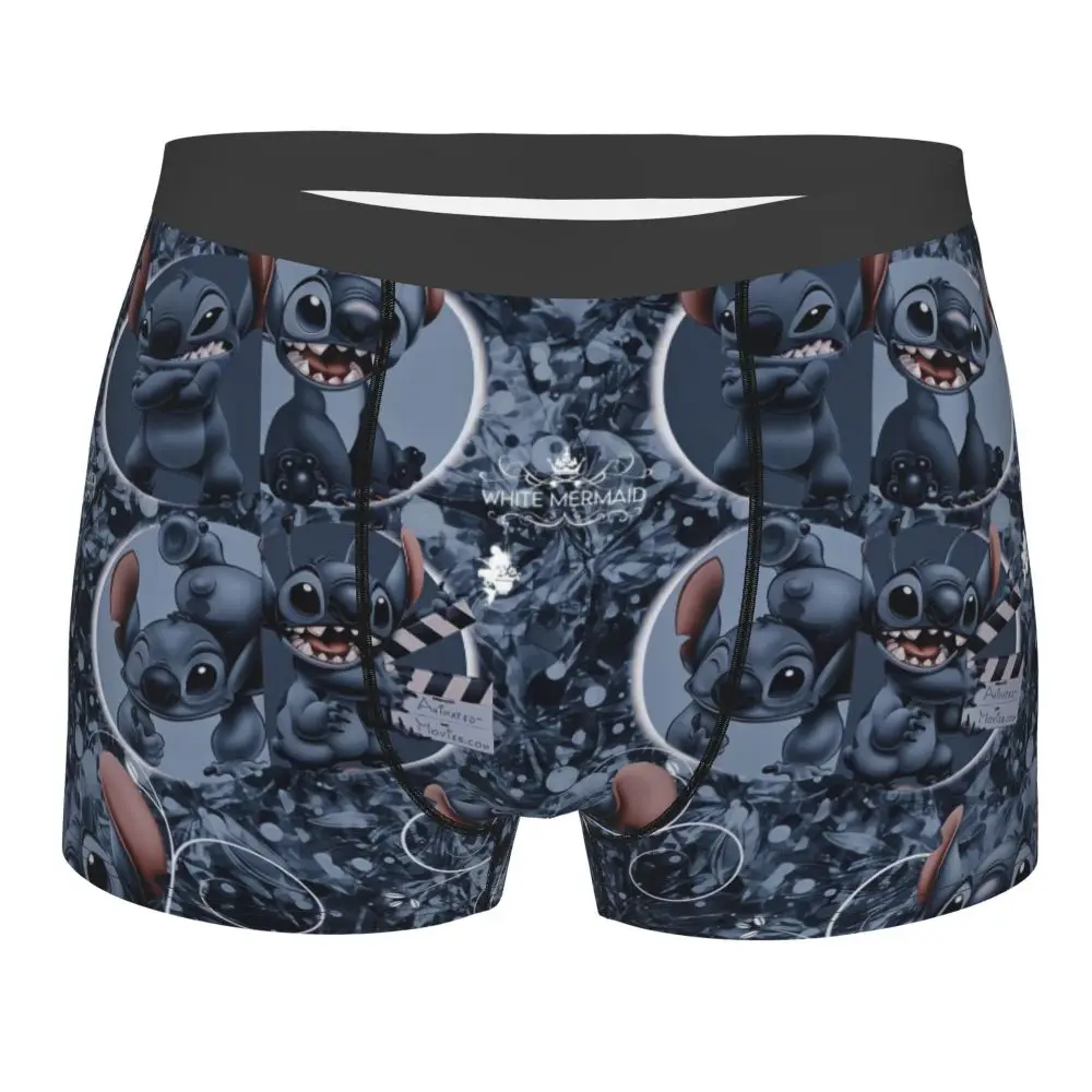 Custom Stitch Lion Cute Boxers Shorts Men's Disney Movie Briefs Underwear Fashion Underpants