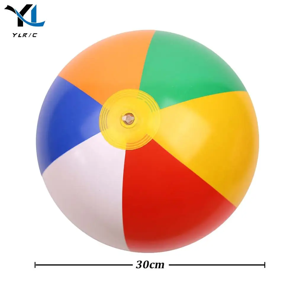 Inflatable Beach Ball Party Water Game Balloon Fun Play Beachball Game Beach Pool Party Toy Rainbow Color for Age 3+ Boys Girls