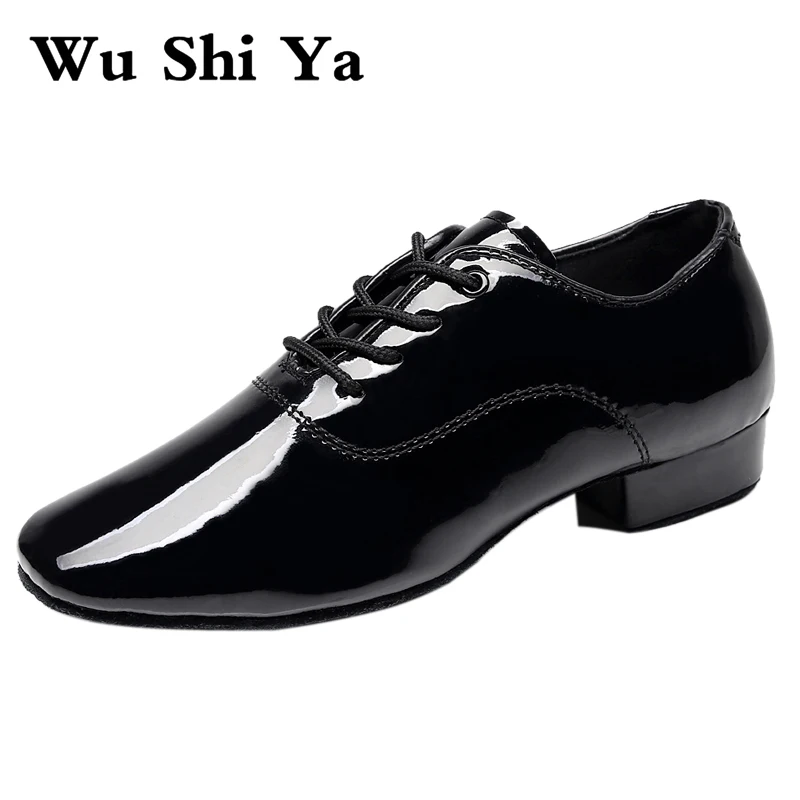 Men's Soft Latin Dance Shoes Modern Dance plus-size 2.5cm heel For Boy Ballroom Tango Children Man Black dance shoes Soft Sole 3