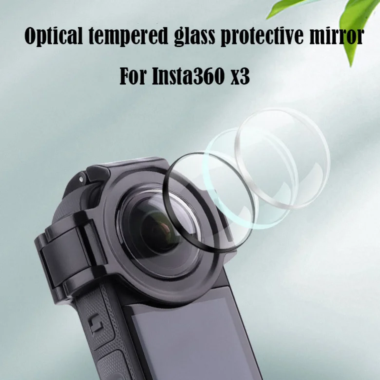 Capa Protetora de Câmera Panorâmica Substituição Anti-risco Tampa de Lente de Vidro Temperado para pc Ajustável para Insta360 x3 França 18v 9h - Image 2