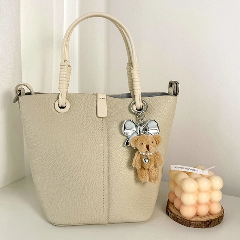 パールベアキーホルダー,ぬいぐるみ,蝶ネクタイ,電話ペンダント