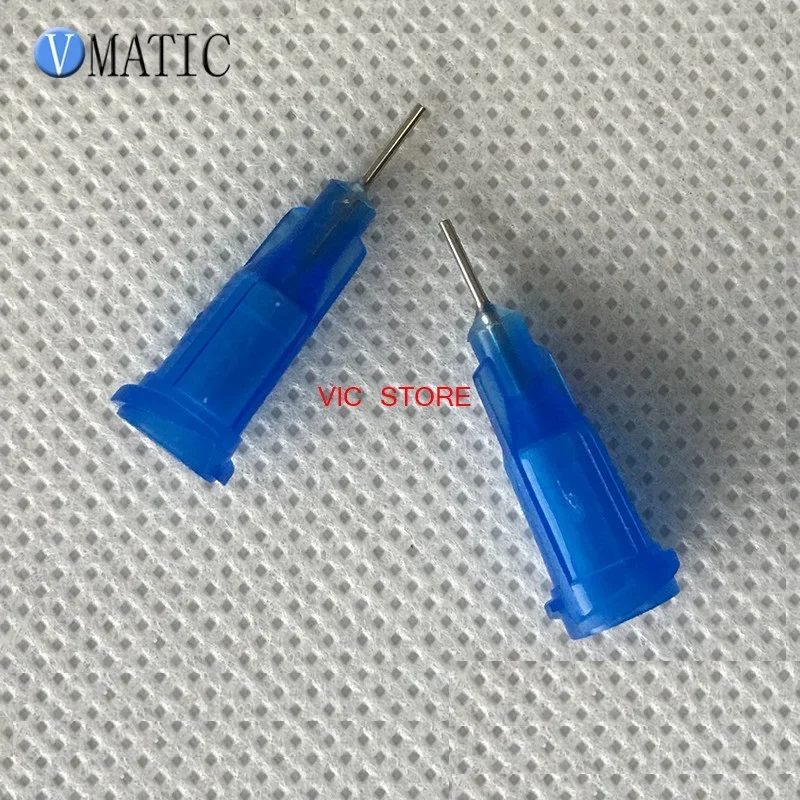 100Pcs/Lot 22G 0.25" Stainless Steel Tip Dispensing Screw Needles Blue Color Syringe Needle Tips 1/4 Inch