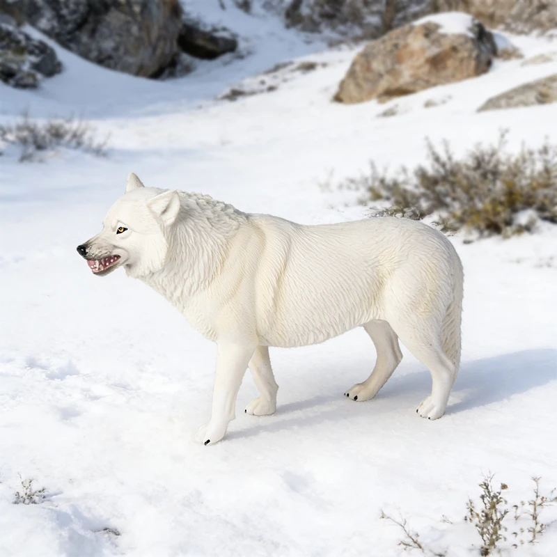 Oenux Großformatige Wilde Tierfiguren Wolf Modelle Actionfiguren Sammlung Massives PVC Hochwertige Heimdekoration Spielzeug Geschenk – Detail 13