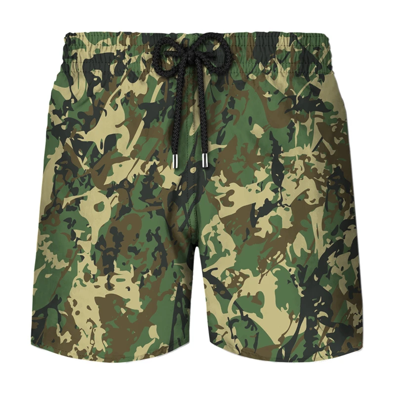 Tree Leaf Camouflage 3d Printed Shorts For Men Casual Sports Breathable Short Pant Summer Fashion Trend Clothes Shorts Trousers 3
