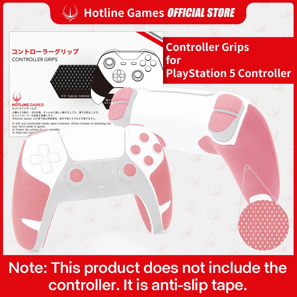 Hotline Games Sakura Pink Controller Grip Tape Compatibile Con Playstation 5 / Ps5 Dualsense Controller, Antiscivolo