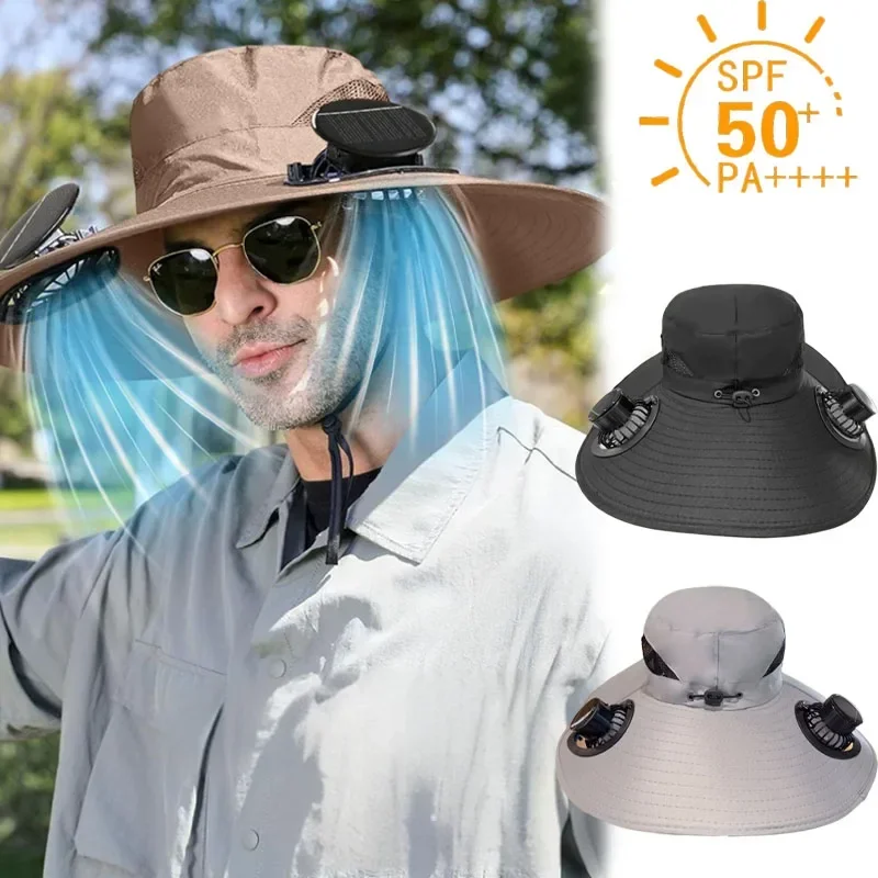 Quick Dry Sun Hat with Solar Fan for Men Outdoor