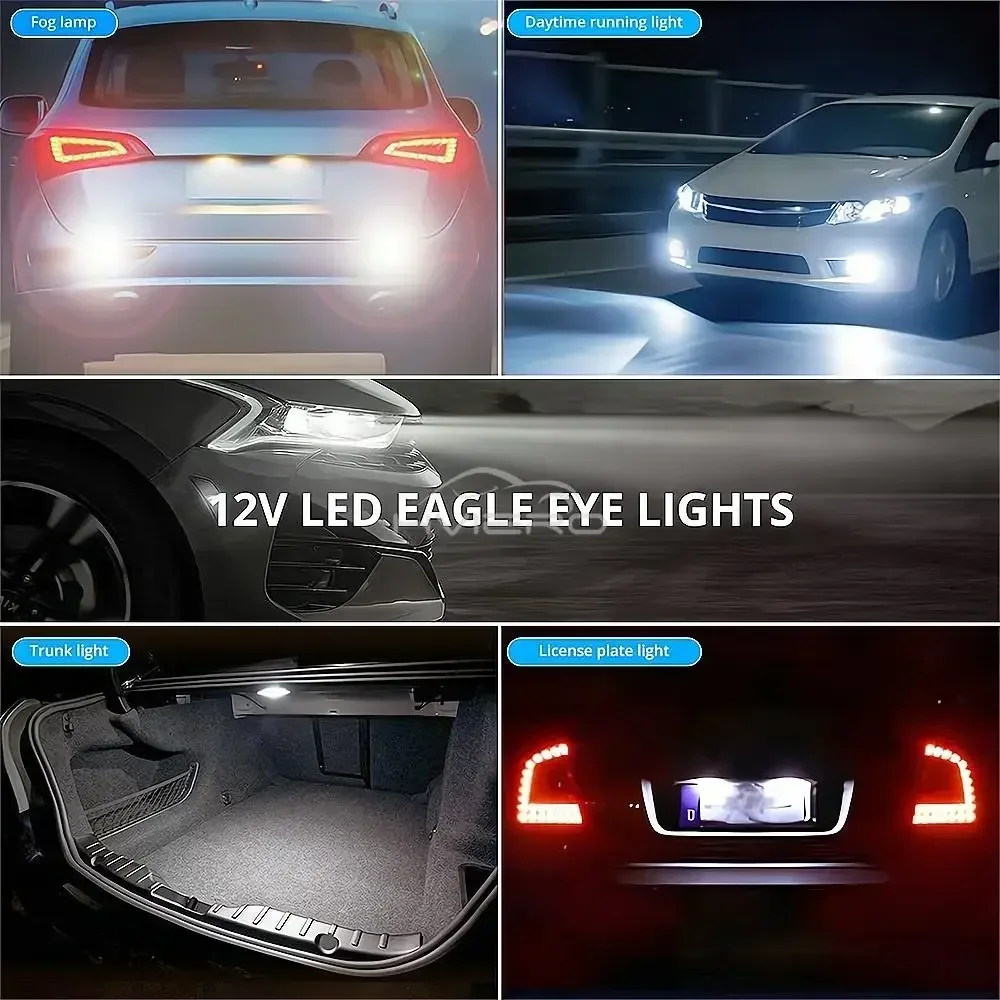 Kit 6 Feux LED Eagle Eye 18mm Teguangmei - 9W, étanches, Pour Voiture Ou Moto (clignotants, Feux Jour, Antibrouillard)
