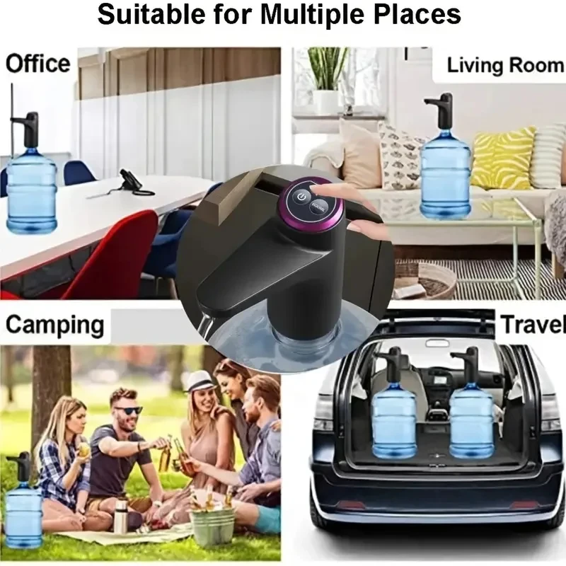 Portable 5-Gallon Water Dispenser with USB Charging Automatic Electric Pump for Home Office Outdoor Use