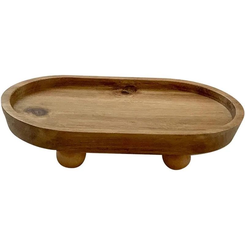 Small Wooden Riser Wooden Pedestal for Display Tray Display Riser for Entry Table Farmhouse Kitchen Tabletop Centerpieces