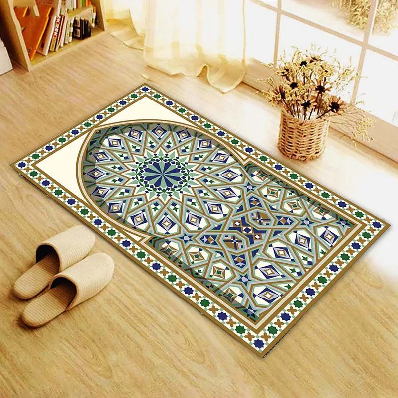 Muslim Prayer Home Rugs Floor Mats Long Strip Balcony Carpet for Living Room Doormat Plush Non