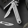 High Hardness Stainless Steel Folding Surgical Knife for Outdoor Camping EDC Portable Unboxing Knife with 10pcs Blades Included 3