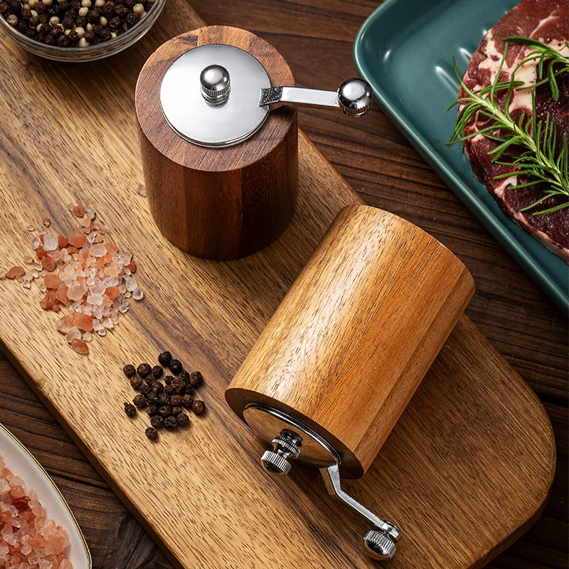 Wood Prickly Ash Black Pepper Mill Household Sea Salt Pepper Grinding Bottle salt and pepper grinder
