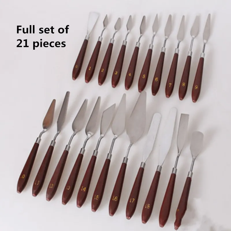 

Set Scraper Oil Painting Stainless Knife Of Supplies High Palette Tools Art Steel Knifes 21 Pcs Quality