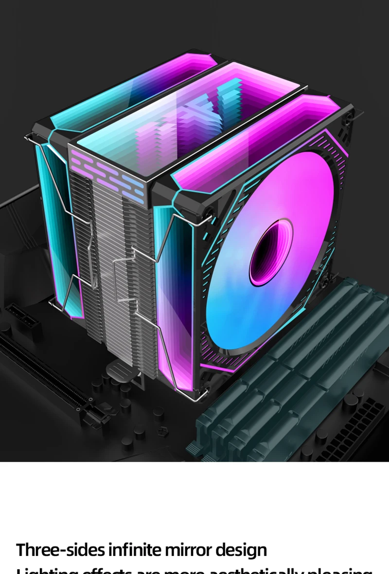 CPU Air Cooler 4 6 Heat Pipe PC Radiator Cooling ARGB PWM 12cm Fan For 1851/1700