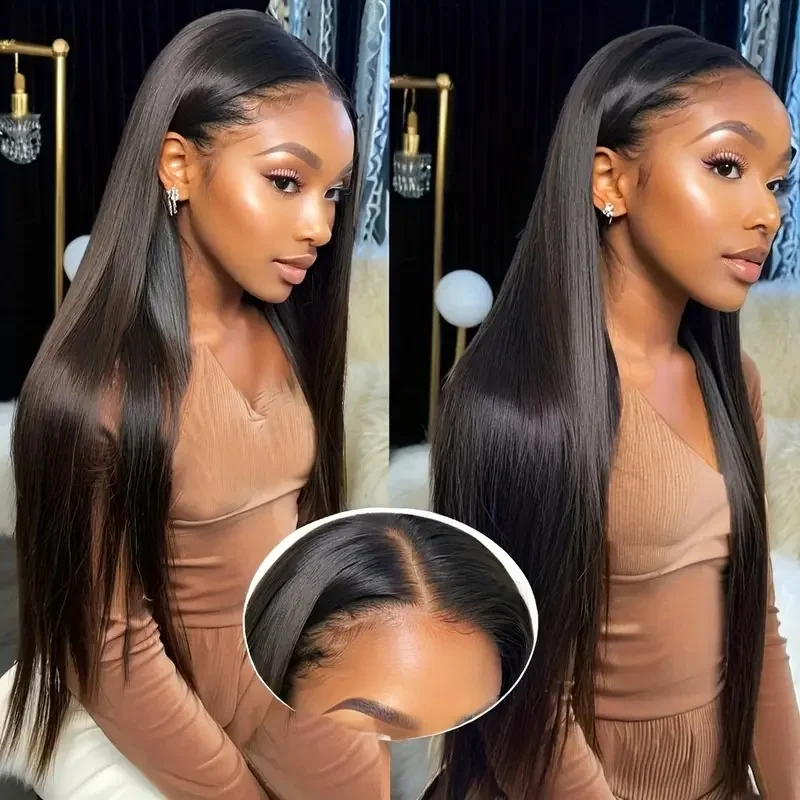 Glueless Human Hair Straight Lace Frontal Wig