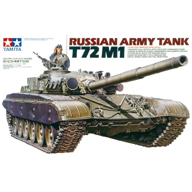 Tamiya 1/35 Military Miniature Russian Army Tank T72M1 Scale Model Kit 35160