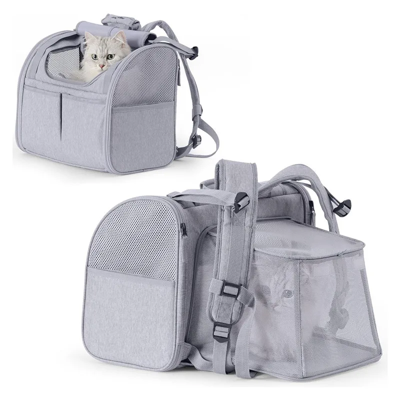 Pet supplies cat bag expandable breathable convenient going out large space small dog backpack large empty cabin