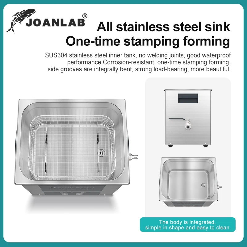 JOANLAB 220V Digital Heating Ultrasonic Cleaner Industrial Glasses Jewelry Dental Lab Cleaning Machine 2/3/6/10L
