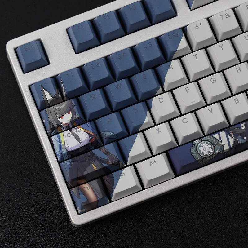 Chaves Pbt Dye Substituiu Keycaps Cereja dos Desenhos Animados Anime Gaming Tecla Caps Perfil Hoshimi Miyabi Backlit Keycap para Zenless Zona Zero 108 - Imagem 2