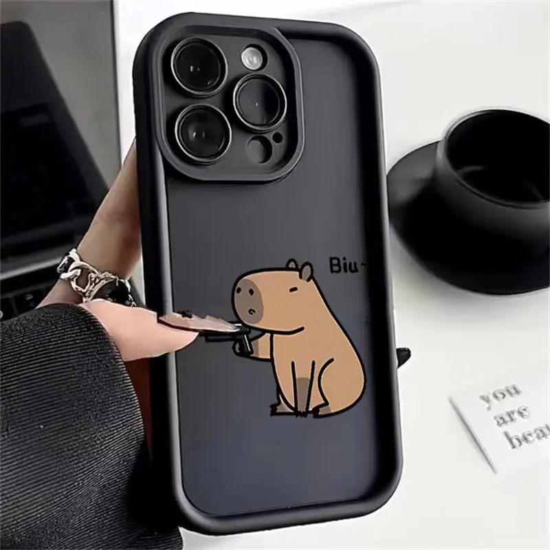 Lovely Capybara Cartoon Silicone Phone Case - Soft and Stylish Protective Casing
